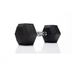 30lb Black Rubber Hex Dumbbell, Single dumbbell weights
